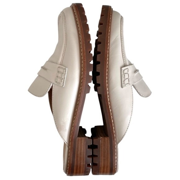 MADEWELL Corrine Leather Lug Sole Loafer Mules in Oyster - Picture 9 of 11